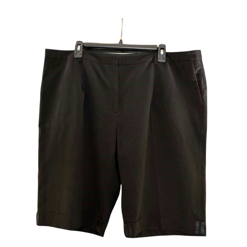 Next Bermuda Shorts Womens 20 Black Cuffed Tailored Career Quiet Luxury 705-415
